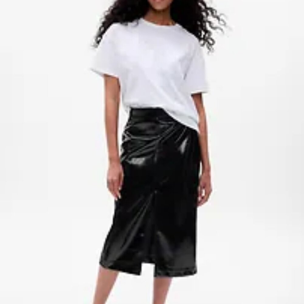gap faux leather skirt